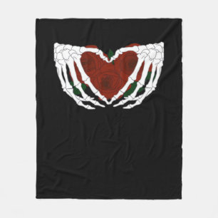 Skeletal Heart Fleece Blanket