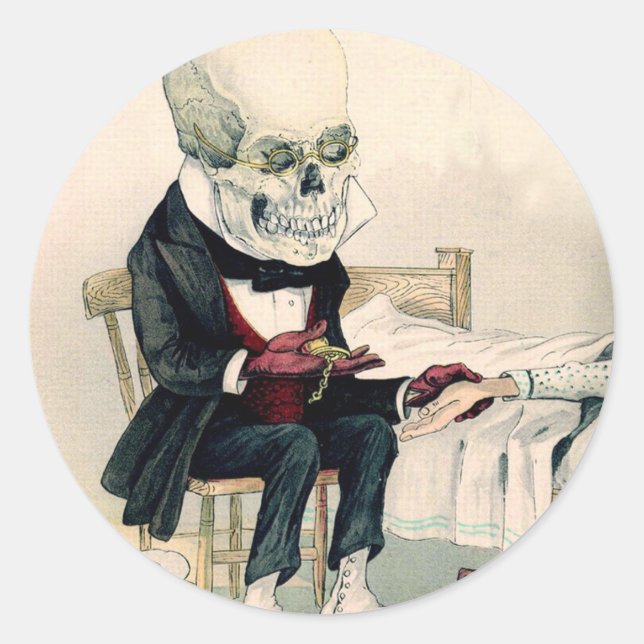 Skeletal Last Rites Classic Round Sticker (Front)