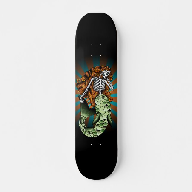 Skeletal Mermaid Skateboard (Front)