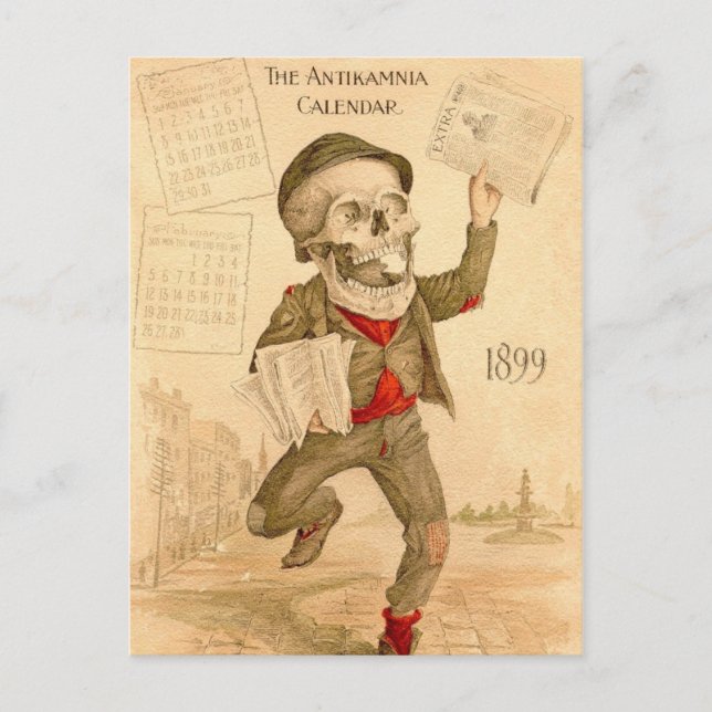Skeletal Paperboy Postcard (Front)