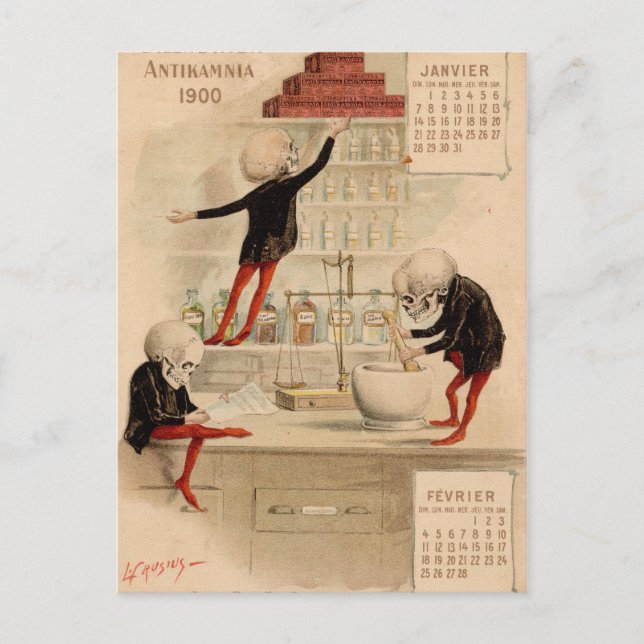 Skeletal Pharmacy Postcard (Front)