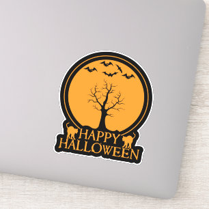 Skeletal Tree Bats and Cats Halloween ID860