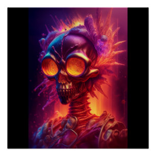 Skeleto Zombie Poster