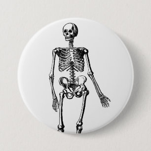 Skeleton 3 Inch Round Button