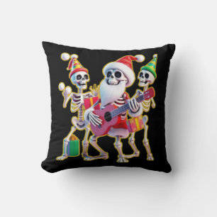 **Skeleton 3D Christm Santa Party – Funnyas Skelet Throw Pillow