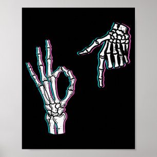 Skeleton 67 Meme Funny Halloween Boys Girls Youth Poster