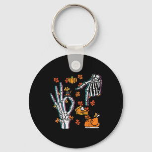 Skeleton 67 Meme Funny Thanksgiving 6 7 Boys Youth Keychain