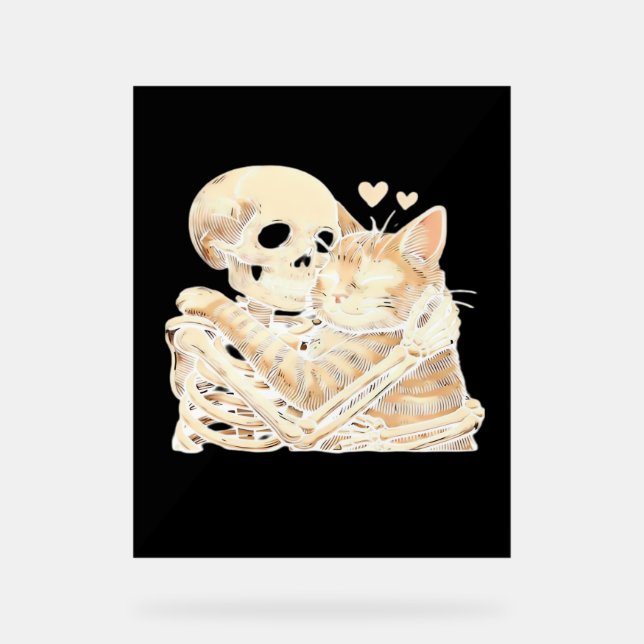 Skeleton Accrocher chat Halloween Amoureux des cha (Recto)