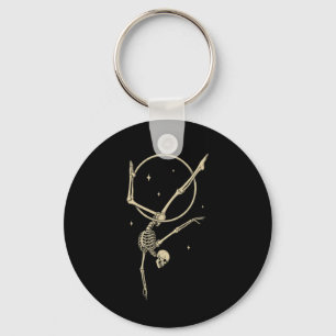 Skeleton Aerial Hoop Silk Aerialist Funny Circus A Keychain