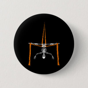 Skeleton Aerialist - Halloween Aerial Silks Circus 2 Inch Round Button