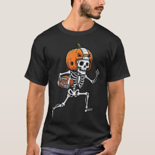 Skeleton American Football Player Spooky Sports Gr T-Shirt