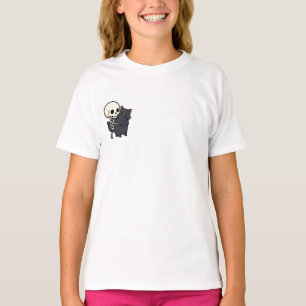 Skeleton and Black Cat Friends Kids T-Shirt