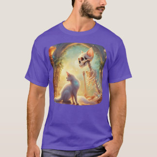 Skeleton And Cat Best Friends Kitten Funny Cats Lo T-Shirt