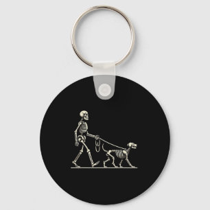 Skeleton And Dog Lazy Halloween Costume Funny Skul Keychain