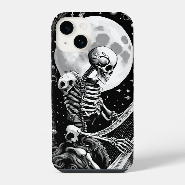 Skeleton and Harp III iPhone Case (Back)