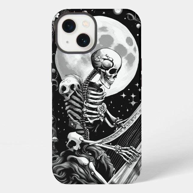 Skeleton and Harp III iPhone Case (Back)
