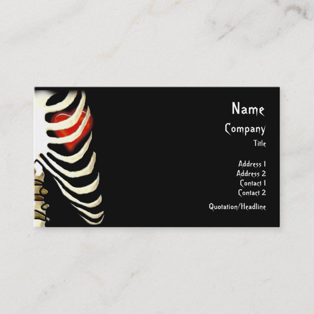 Skeleton and Heart Business Card (Front)