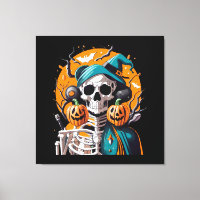 Skeleton and pumpkin