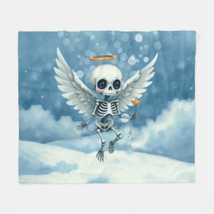 Skeleton Angel – The Sweet Side of the Afterlife.  Fleece Blanket