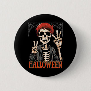 Skeleton Apocalypse Night In The Halloween Funny  2 Inch Round Button