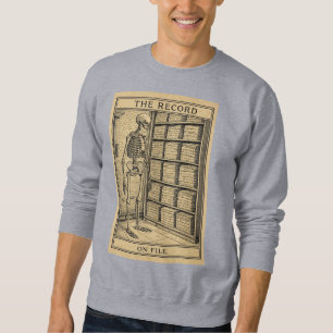 Skeleton Archive Illustration Vintage Record Sweatshirt