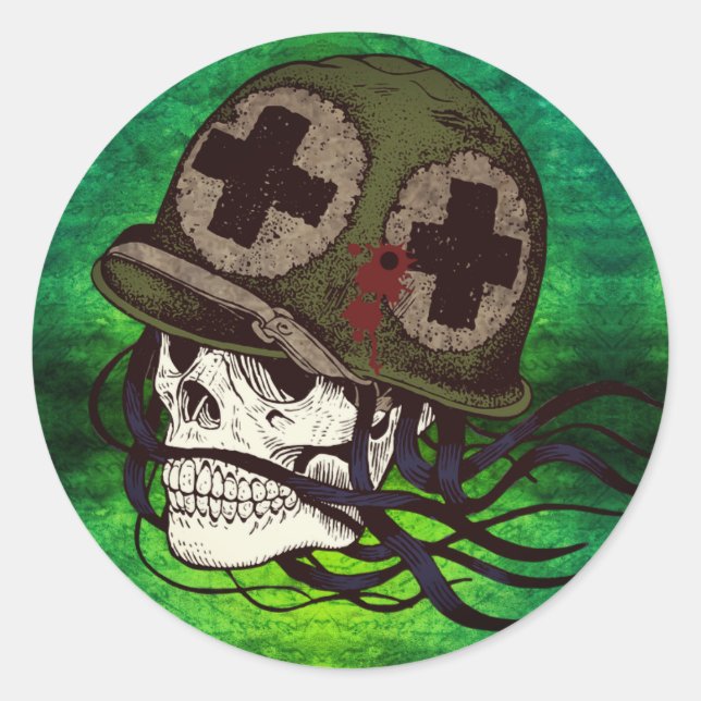 Skeleton Army Soldier Stickers (Front)