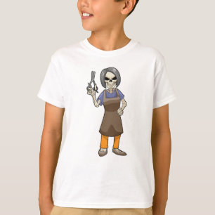 Skeleton as Hairdresser with Scissors T-Shirt