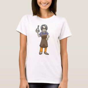 Skeleton as Hairdresser with Scissors T-Shirt
