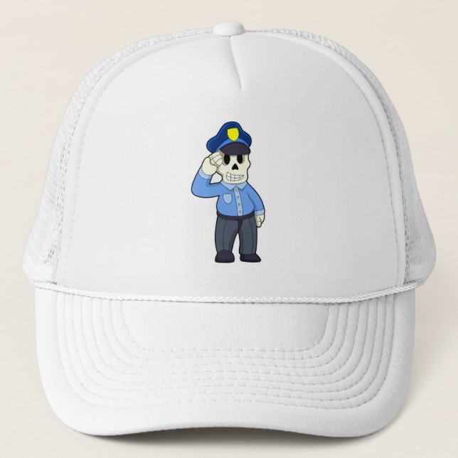 Skeleton as Police officer with Police hat (Front)