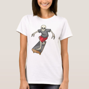 Skeleton as Skater with Skateboard T-Shirt