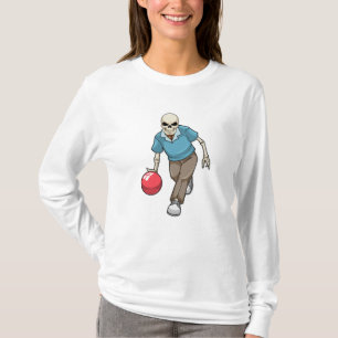 Skeleton at Bowling with Bowling ball T-Shirt
