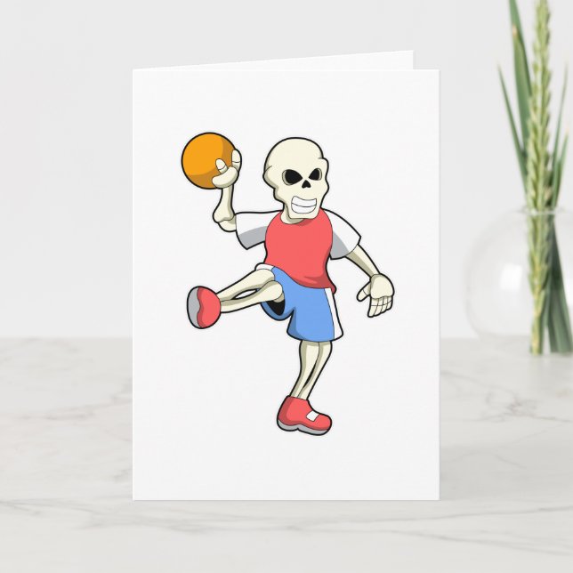 Skeleton at Handball player with Handball Card (Front)
