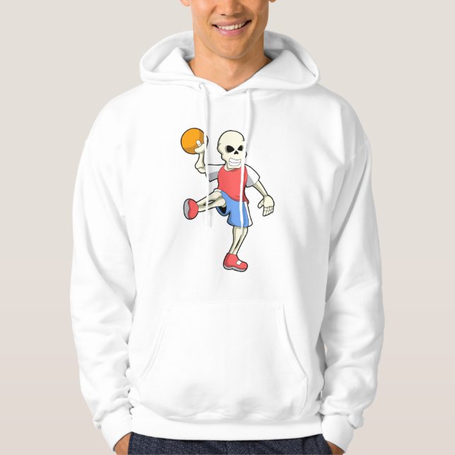 Skeleton at Handball player with Handball Hoodie (Front)