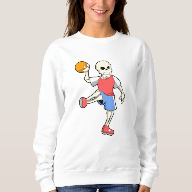 Skeleton at Handball player with Handball Sweatshirt (Front)