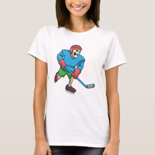 Skeleton at Ice hockey with Ice hockey stick T-Shirt