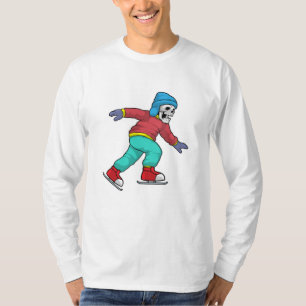 Skeleton at Ice skating with Ice skates T-Shirt