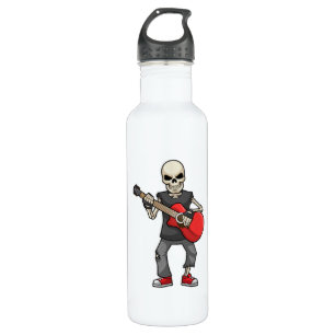 Skeleton at Music with Guitar 710 Ml Water Bottle