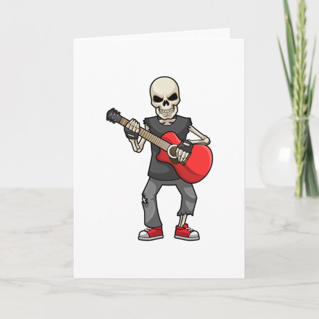 Skeleton at Music with Guitar Card (Front)