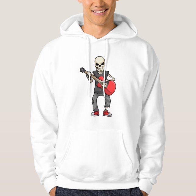 Skeleton at Music with Guitar Hoodie (Front)