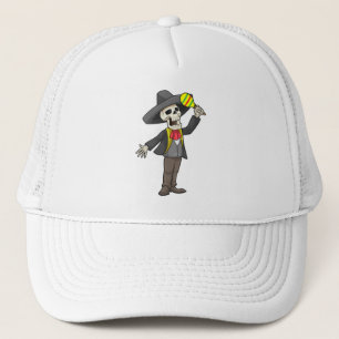 Skeleton at Music with Maracas Trucker Hat