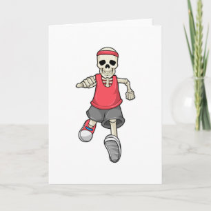 Skeleton at Running with Headband Card