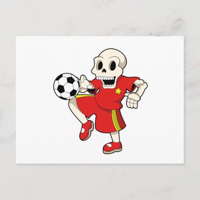 Skeleton at Soccer Sports Postcard (Front)