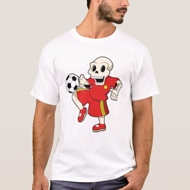 Skeleton at Soccer Sports T-Shirt (Front)