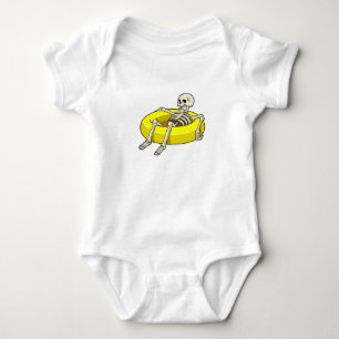 Skeleton at Swimming with Swim ring Baby Bodysuit