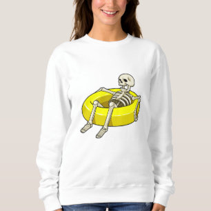 Skeleton at Swimming with Swim ring Sweatshirt