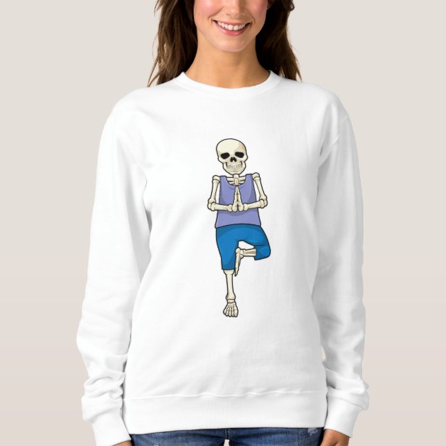 Skeleton at Yoga Stretching Sweatshirt (Front)