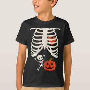 Skeleton Baby Halloween Pregnancy Couples Costume T-Shirt