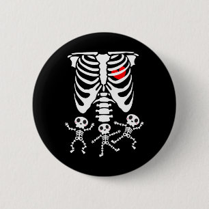 Skeleton Baby Halloween Pregnancy Couples Costumes 2 Inch Round Button