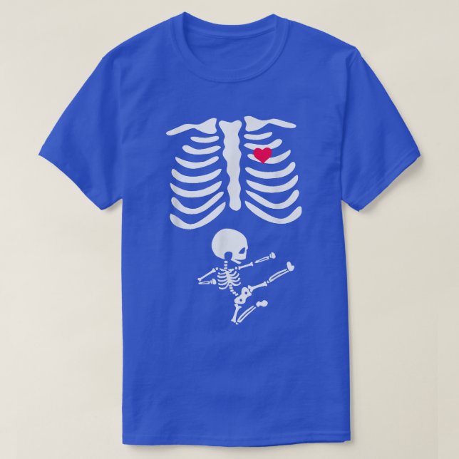 Skeleton Baby Pregnant Xray Rib Cage for Fall Hall T-Shirt (Design Front)