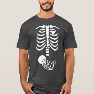 Skeleton Baby Pregnant Xray Rib Cage for Fall Hall T-Shirt